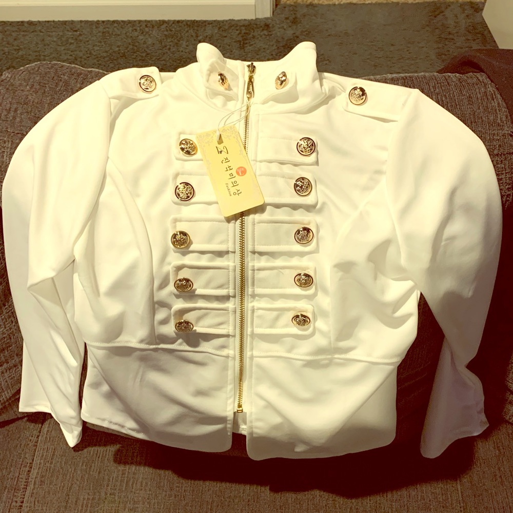 NWT White Military Style Jacket